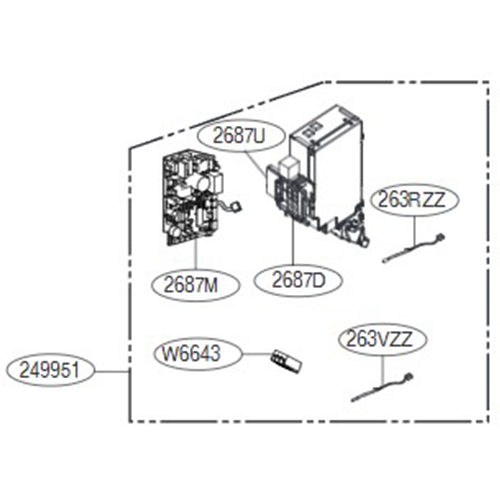 LG Case assembly, control (indoor)