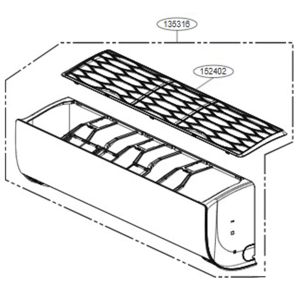 LG Grille assembly, front (indoor)