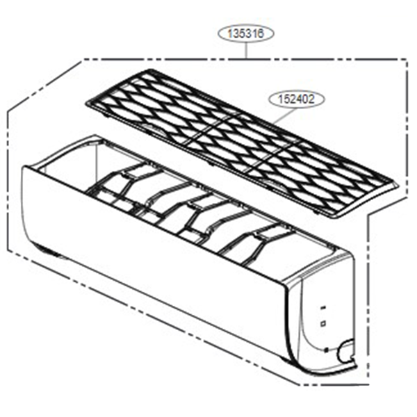 LG Grille assembly, front (indoor)