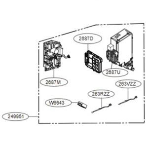 LG Case assembly, control (indoor)