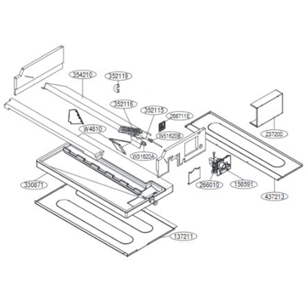 LG Panel assembly, rear (indoor)